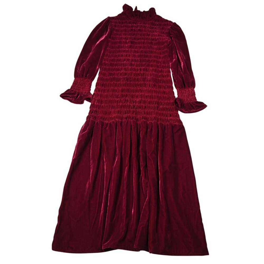 Maria de la Orden Aleria Dress in Red Velvet